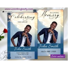 Blue Sky Funeral Program,Blue Sky Memorial Service Program,(0tf) Blue Sky Funeral Program,Blue Sky Memorial Service Program,(0tf)